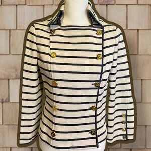 Vintage Miller’s Italian-Made Virgin Wool Striped Double-Breasted Jacket Size 10